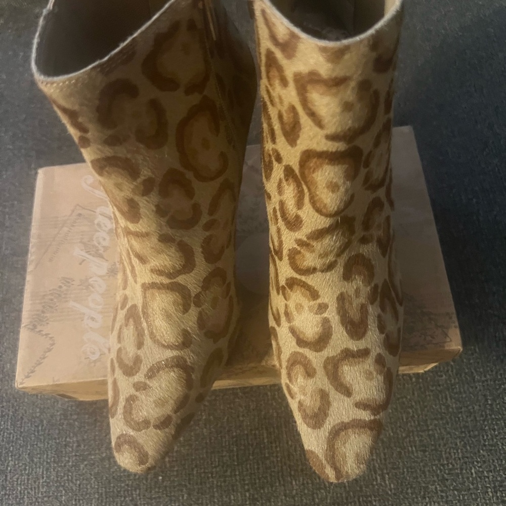 Vince Camuto Leopard-Print Pointed Ankle Booties in Tan & Brown